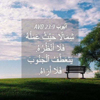 Picture 04 - أَيُّوبَ 23:9 AVD - شِمَالًا حَيْثُ عَمَلُهُ - Bible Verse Picture