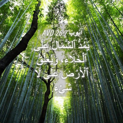 Picture 04 - أَيُّوبَ 26:7 AVD - يَمُدُّ ٱلشَّمَالَ عَلَى - Bible Verse Picture