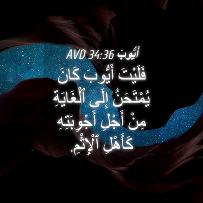 Picture 04 - أَيُّوبَ 34:36 AVD - فَلَيْتَ أَيُّوبَ كَانَ - Bible Verse Picture