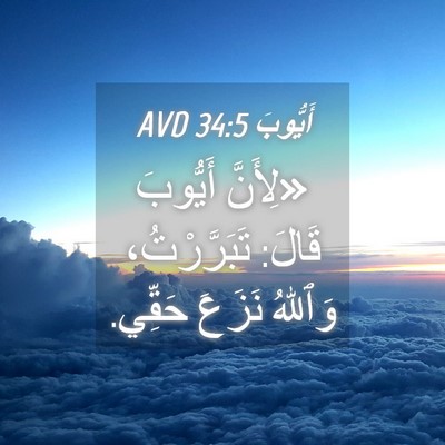 Picture 04 - أَيُّوبَ 34:5 AVD - «لِأَنَّ أَيُّوبَ قَالَ: - Bible Verse Picture