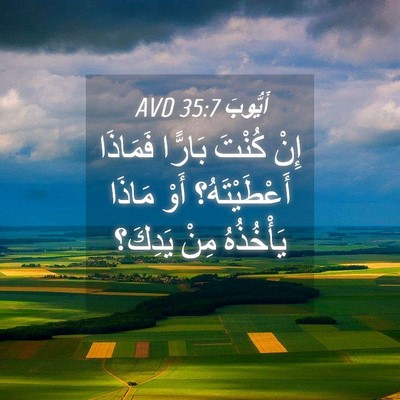 Picture 04 - أَيُّوبَ 35:7 AVD - إِنْ كُنْتَ بَارًّا - Bible Verse Picture