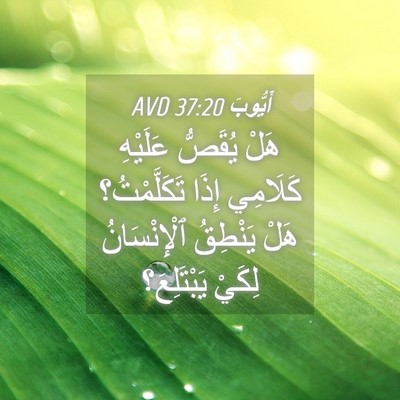 Picture 04 - أَيُّوبَ 37:20 AVD - هَلْ يُقَصُّ عَلَيْهِ - Bible Verse Picture