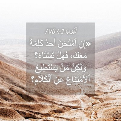 Picture 04 - أَيُّوبَ 4:2 AVD - «إِنِ ٱمْتَحَنَ أَحَدٌ - Bible Verse Picture
