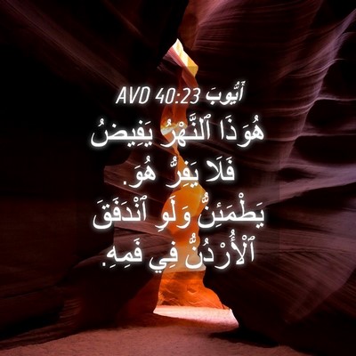 Picture 04 - أَيُّوبَ 40:23 AVD - هُوَذَا ٱلنَّهْرُ يَفِيضُ - Bible Verse Picture