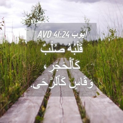 Picture 04 - أَيُّوبَ 41:24 AVD - قَلْبُهُ صُلْبٌ - Bible Verse Picture