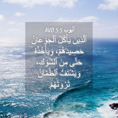 Picture 04 - أَيُّوبَ 5:5 AVD - ٱلَّذِينَ يَأْكُلُ - Bible Verse Picture