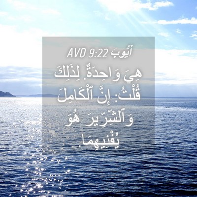 Picture 04 - أَيُّوبَ 9:22 AVD - هِيَ وَاحِدَةٌ. لِذَلِكَ - Bible Verse Picture