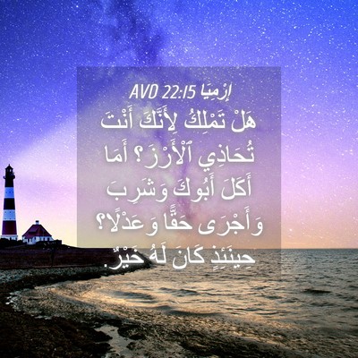 Picture 04 - إِرْمِيَا 22:15 AVD - هَلْ تَمْلِكُ لِأَنَّكَ - Bible Verse Picture