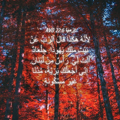 Picture 04 - إِرْمِيَا 22:6 AVD - لِأَنَّهُ هَكَذَا قَالَ - Bible Verse Picture