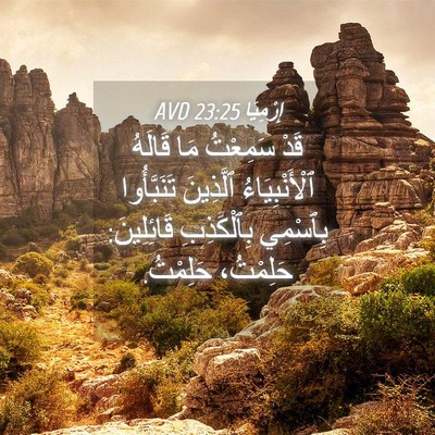 Picture 04 - إِرْمِيَا 23:25 AVD - قَدْ سَمِعْتُ مَا قَالَهُ - Bible Verse Picture