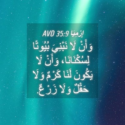 Picture 04 - إِرْمِيَا 35:9 AVD - وَأَنْ لَا نَبْنِيَ - Bible Verse Picture