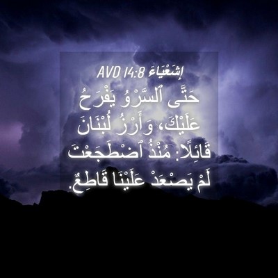 Picture 04 - إِشَعْيَاءَ 14:8 AVD - حَتَّى ٱلسَّرْوُ يَفْرَحُ - Bible Verse Picture