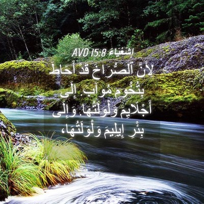 Picture 04 - إِشَعْيَاءَ 15:8 AVD - لِأَنَّ ٱلصُّرَاخَ قَدْ - Bible Verse Picture