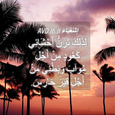 Picture 04 - إِشَعْيَاءَ 16:11 AVD - لِذَلِكَ تَرِنُّ - Bible Verse Picture