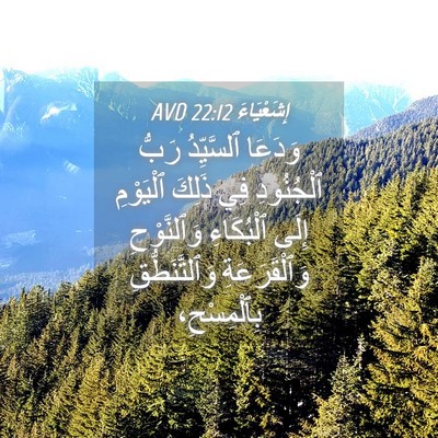 Picture 04 - إِشَعْيَاءَ 22:12 AVD - وَدَعَا ٱلسَّيِّدُ رَبُّ - Bible Verse Picture