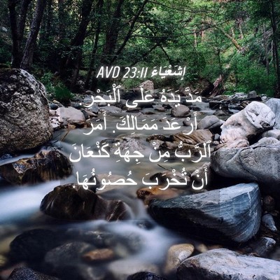Picture 04 - إِشَعْيَاءَ 23:11 AVD - مَدَّ يَدَهُ عَلَى - Bible Verse Picture