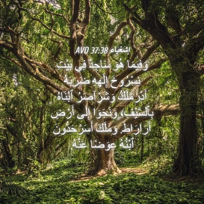 Picture 04 - إِشَعْيَاءَ 37:38 AVD - وَفِيمَا هُوَ سَاجِدٌ فِي - Bible Verse Picture