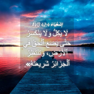 Picture 04 - إِشَعْيَاءَ 42:4 AVD - لَا يَكِلُّ وَلَا - Bible Verse Picture