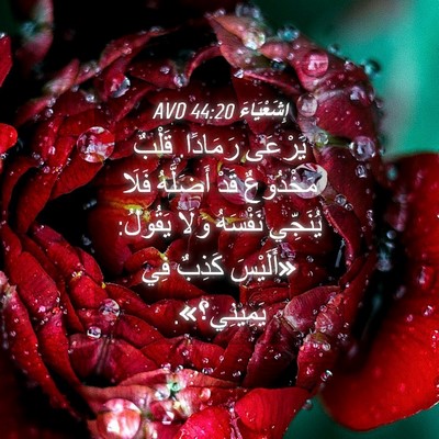 Picture 04 - إِشَعْيَاءَ 44:20 AVD - يَرْعَى رَمَادًا. قَلْبٌ - Bible Verse Picture