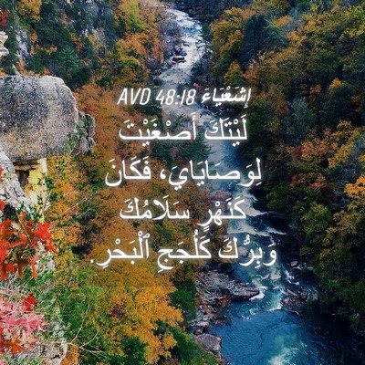 Picture 04 - إِشَعْيَاءَ 48:18 AVD - لَيْتَكَ أَصْغَيْتَ - Bible Verse Picture