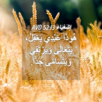 Picture 04 - إِشَعْيَاءَ 52:13 AVD - هُوَذَا عَبْدِي يَعْقِلُ، - Bible Verse Picture