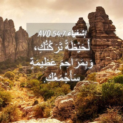 Picture 04 - إِشَعْيَاءَ 54:7 AVD - لُحَيْظَةً تَرَكْتُكِ، - Bible Verse Picture