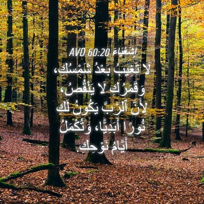 Picture 04 - إِشَعْيَاءَ 60:20 AVD - لَا تَغِيبُ بَعْدُ - Bible Verse Picture