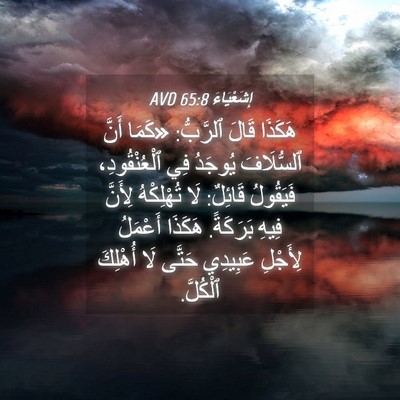 Picture 04 - إِشَعْيَاءَ 65:8 AVD - هَكَذَا قَالَ ٱلرَّبُّ: - Bible Verse Picture