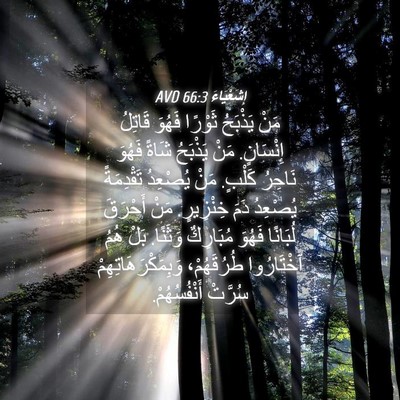 Picture 04 - إِشَعْيَاءَ 66:3 AVD - مَنْ يَذْبَحُ ثَوْرًا - Bible Verse Picture