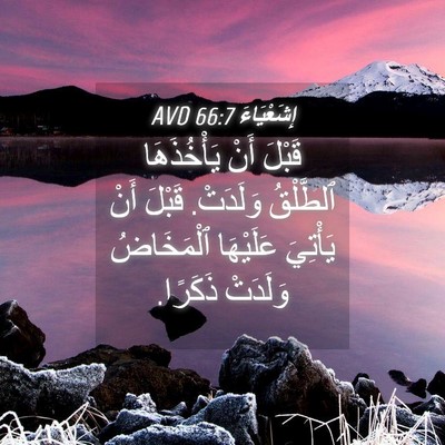 Picture 04 - إِشَعْيَاءَ 66:7 AVD - قَبْلَ أَنْ يَأْخُذَهَا - Bible Verse Picture