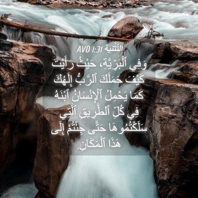 Picture 04 - اَلتَّثْنِيَة 1:31 AVD - وَفِي ٱلْبَرِّيَّةِ، - Bible Verse Picture