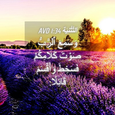 Picture 04 - اَلتَّثْنِيَة 1:34 AVD - وَسَمِعَ ٱلرَّبُّ صَوْتَ - Bible Verse Picture
