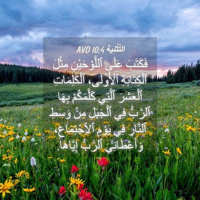 Picture 04 - اَلتَّثْنِيَة 10:4 AVD - فَكَتَبَ عَلَى - Bible Verse Picture