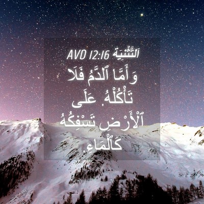 Picture 04 - اَلتَّثْنِيَة 12:16 AVD - وَأَمَّا ٱلدَّمُ فَلَا - Bible Verse Picture