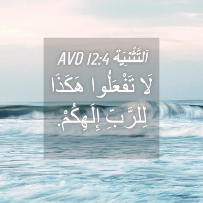 Picture 04 - اَلتَّثْنِيَة 12:4 AVD - لَا تَفْعَلُوا هَكَذَا - Bible Verse Picture