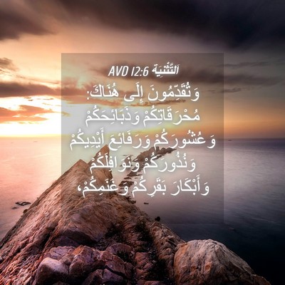Picture 04 - اَلتَّثْنِيَة 12:6 AVD - وَتُقَدِّمُونَ إِلَى - Bible Verse Picture