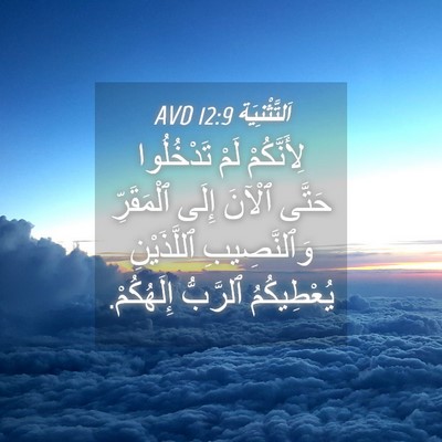 Picture 04 - اَلتَّثْنِيَة 12:9 AVD - لِأَنَّكُمْ لَمْ - Bible Verse Picture