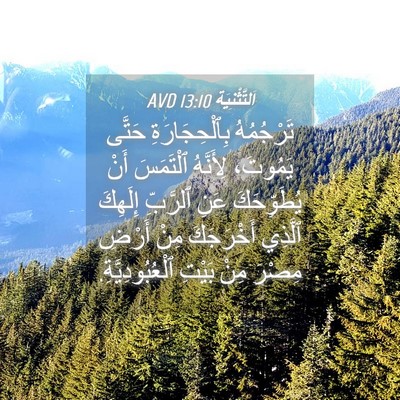 Picture 04 - اَلتَّثْنِيَة 13:10 AVD - تَرْجُمُهُ بِٱلْحِجَارَةِ - Bible Verse Picture