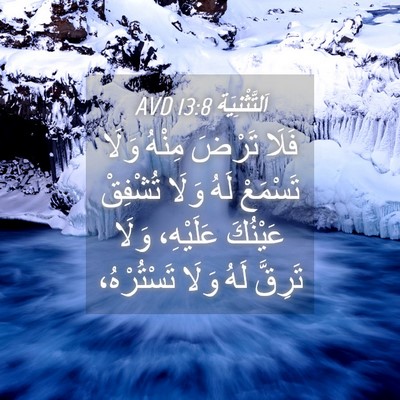 Picture 04 - اَلتَّثْنِيَة 13:8 AVD - فَلَا تَرْضَ مِنْهُ وَلَا - Bible Verse Picture