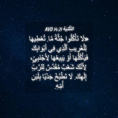 Picture 04 - اَلتَّثْنِيَة 14:21 AVD - «لَا تَأْكُلُوا جُثَّةً - Bible Verse Picture