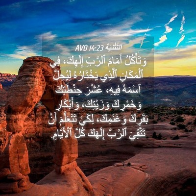 Picture 04 - اَلتَّثْنِيَة 14:23 AVD - وَتَأْكُلُ أَمَامَ - Bible Verse Picture