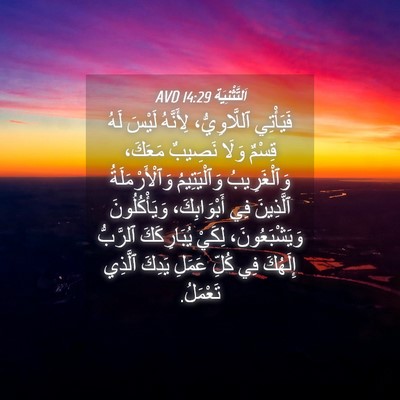 Picture 04 - اَلتَّثْنِيَة 14:29 AVD - فَيَأْتِي ٱللَّاوِيُّ، - Bible Verse Picture