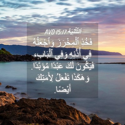 Picture 04 - اَلتَّثْنِيَة 15:17 AVD - فَخُذِ ٱلْمِخْرَزَ - Bible Verse Picture