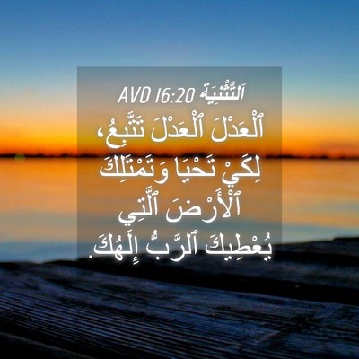 Picture 04 - اَلتَّثْنِيَة 16:20 AVD - ٱلْعَدْلَ ٱلْعَدْلَ - Bible Verse Picture
