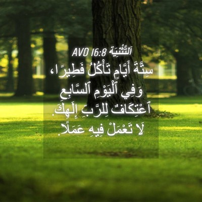Picture 04 - اَلتَّثْنِيَة 16:8 AVD - سِتَّةَ أَيَّامٍ تَأْكُلُ - Bible Verse Picture