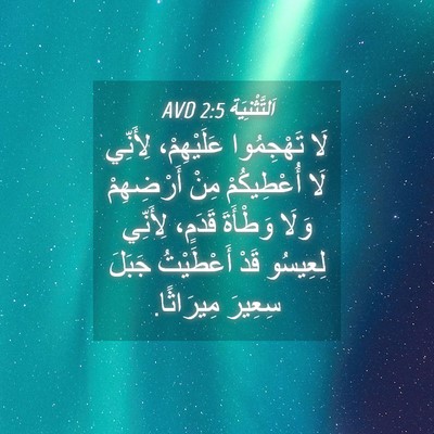 Picture 04 - اَلتَّثْنِيَة 2:5 AVD - لَا تَهْجِمُوا - Bible Verse Picture