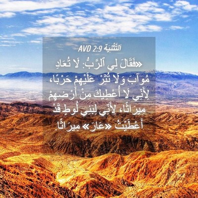 Picture 04 - اَلتَّثْنِيَة 2:9 AVD - «فَقَالَ لِي ٱلرَّبُّ: لَا - Bible Verse Picture