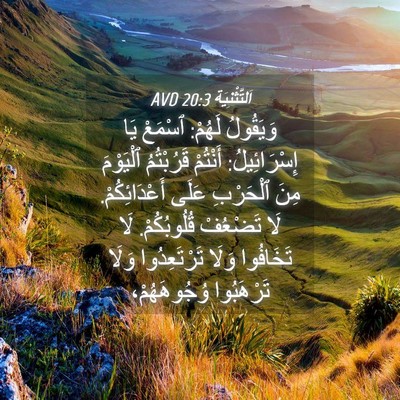 Picture 04 - اَلتَّثْنِيَة 20:3 AVD - وَيَقُولُ لَهُمْ: ٱسْمَعْ - Bible Verse Picture