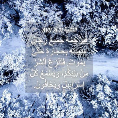 Picture 04 - اَلتَّثْنِيَة 21:21 AVD - فَيَرْجُمُهُ جَمِيعُ - Bible Verse Picture