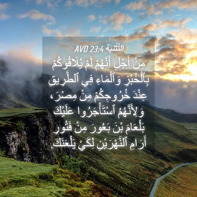 Picture 04 - اَلتَّثْنِيَة 23:4 AVD - مِنْ أَجْلِ أَنَّهُمْ لَمْ - Bible Verse Picture